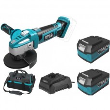 Dedra Set Polizor unghiular 125 mm cu 2 acumulatori Li-Ion 18V 4.0Ah incarcator 60W si geanta de transport